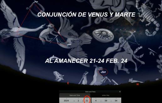 Conjunción de Venus y Marte